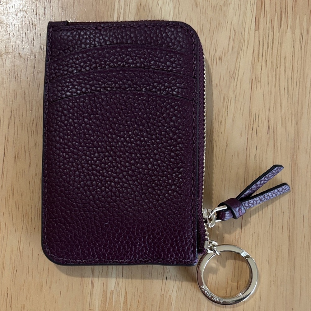 Kate Spade Leather Zip Card Case with Keyring - Picture 3 of 4